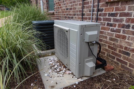 outdoor AC unit at a home in Old Chatham, NY